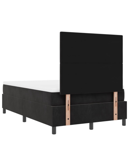 Letto Box Spring con Materasso Nero 120x200 cm Velluto