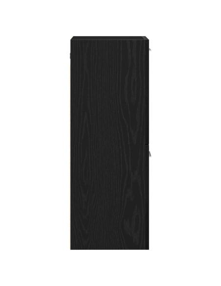 Armadiolo da Bagno  Nero Rovere 30x30x80 cm in legno ingegnerizzato