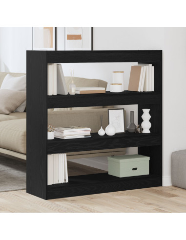 Armadio per Libri Rovere Nero 100 x 30 x 103 cm