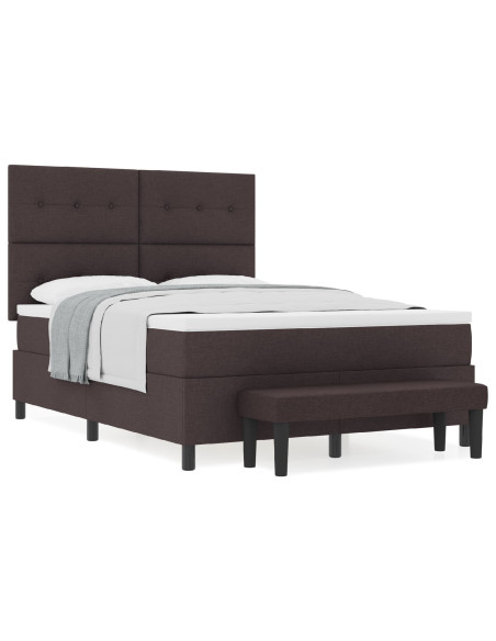 Struttura Letto  con Materasso Set di 2 Bianco Tessuto