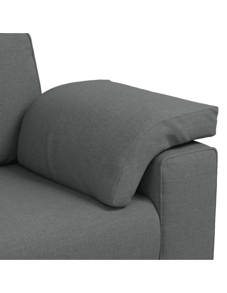 Set divano 3 pezzi con cuscini grigi scuri