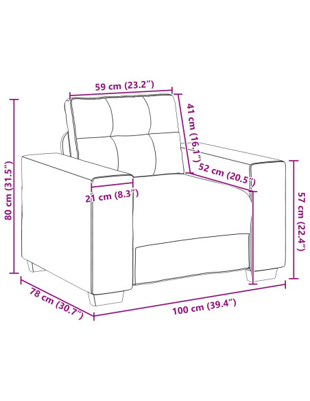 Divano 3 pcs Marrone Tessuto misto lino