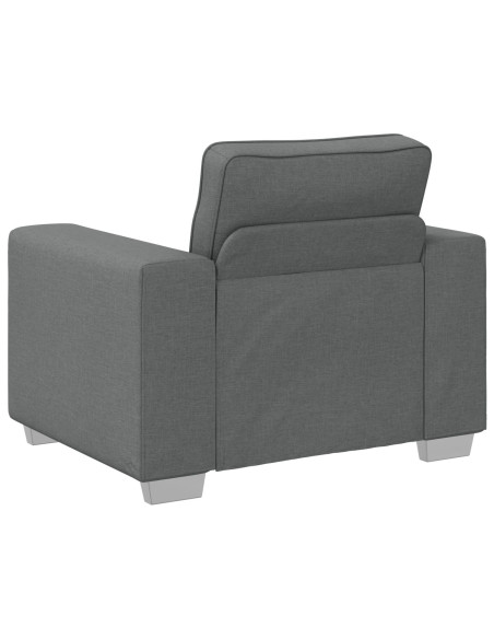 Set divano 3 pezzi con cuscini grigi scuri
