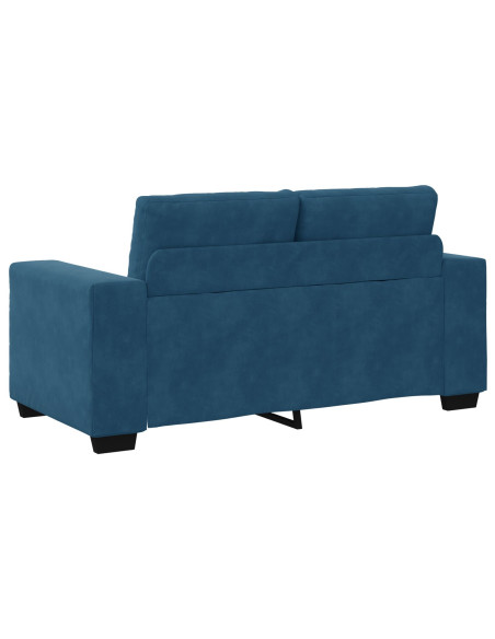 Set Divano 3 Pezzi con Cuscini Velluto Blu