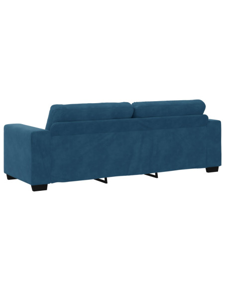 Set Divano 3 Pezzi con Cuscini Velluto Blu