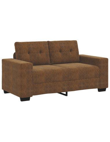 Divano 3 pcs Marrone 221 x 80 x 80 cm Tessuto misto lino