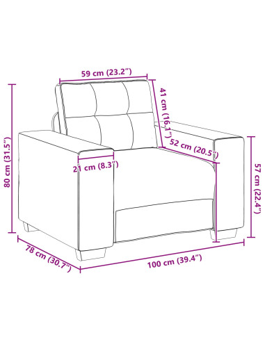 Divano 3 pcs Talpa 221 x 80 x 80 cm Tessuto misto lino