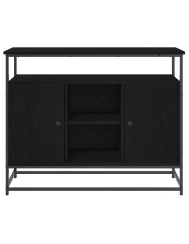Credenza Rovere Nero 100 x 35 x 80 cm Legno multistrato