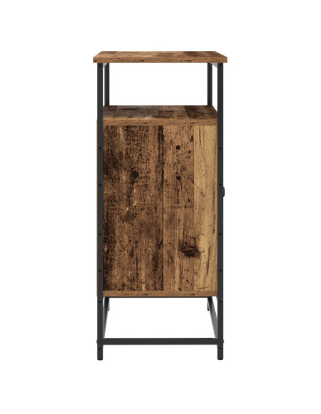 Credenza In Legno Invecchiato 69x35x80 cm Legno Ingegnerizzato e Acciaio