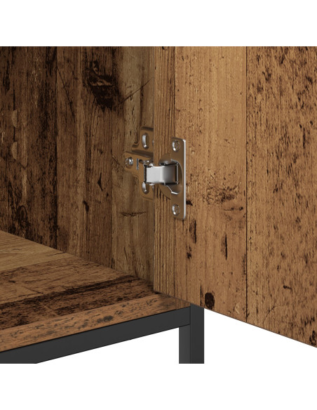 Credenza In Legno Invecchiato 69x35x80 cm Legno Ingegnerizzato e Acciaio