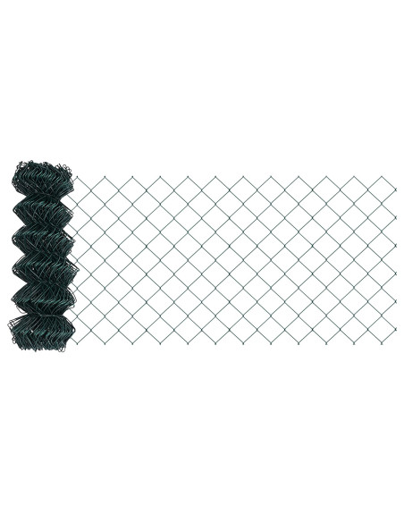 Recinzione con Posto Verde 0,8 x 10 m Acciaio e PVC