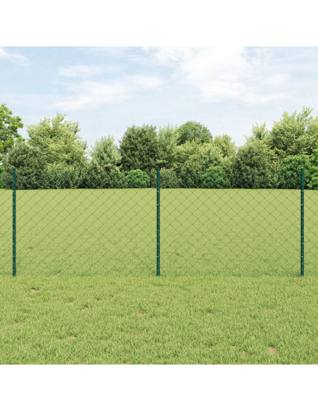 Recinzione a Maglie  con 10 Post U Verde 0.8x10 m Acciaio