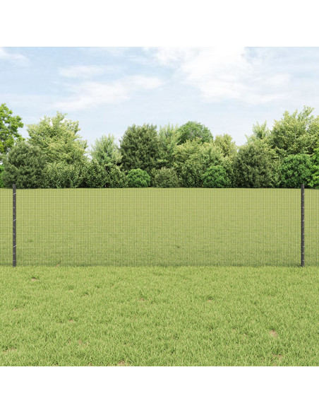 Recinzione in Rete Saldato con 44 U Post Grigio 0.6x100 m Acciaio