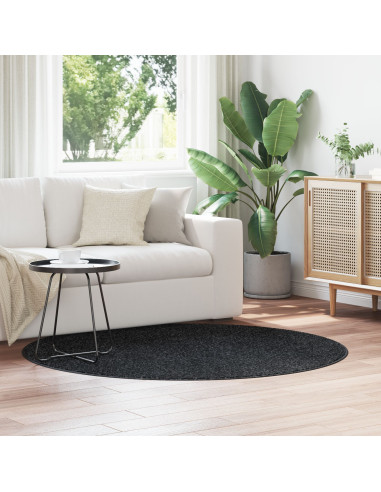 Tappeto Shaggy Antiscivolo Grigio scuro 160 x 160 cm PP