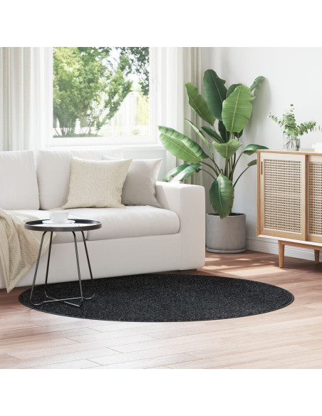 Tappeto Shaggy con retro in lattice Grigio scuro ø160 cm