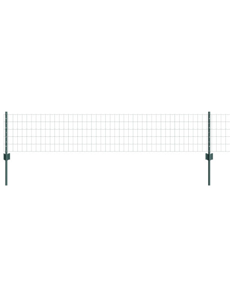 Recinzione Euro  con 5 Pali U Verde 0,4x10 m Metallo
