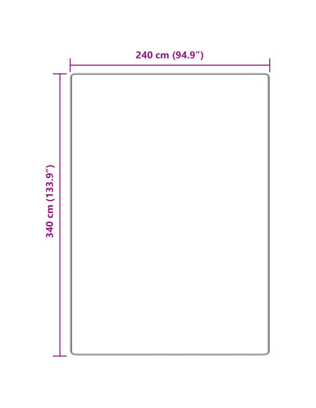 Tappeto Shaggy Antiscivolo Grigio 240 x 340 cm PP