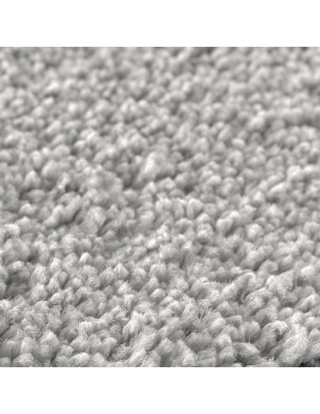Tappeto Shaggy con Fondo in Lattice Grigio Ø90 cm
