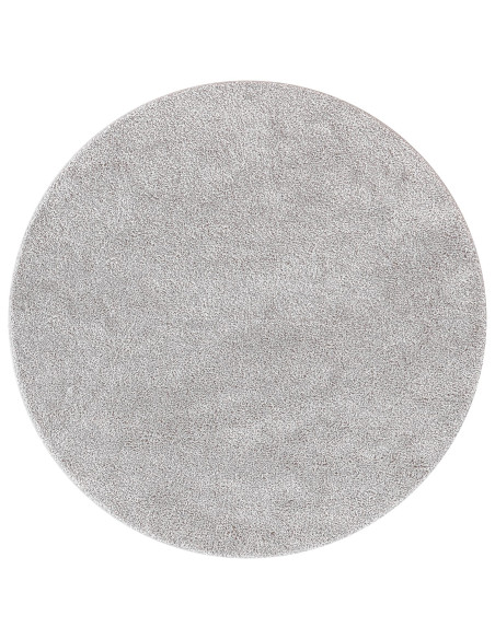 Tappeto Shaggy con Fondo in Lattice Grigio Ø90 cm