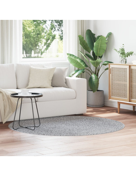 Tappeto Shaggy con fondo in lattice Grigio ø160 cm