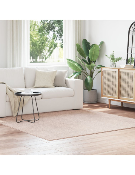Tappeto Shaggy con fondo in lattice Crema 200x200 cm
