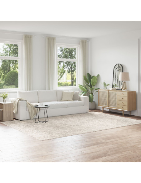 Tappeto Shaggy con schiuma di lattice Crema 240x340 cm
