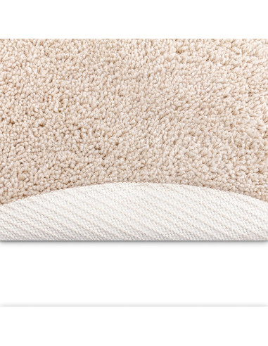 Tappeto Shaggy Antiscivolo Crema 120 x 120 cm PP