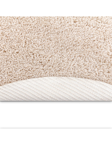 Tappeto Shaggy Antiscivolo Crema 120 x 120 cm PP