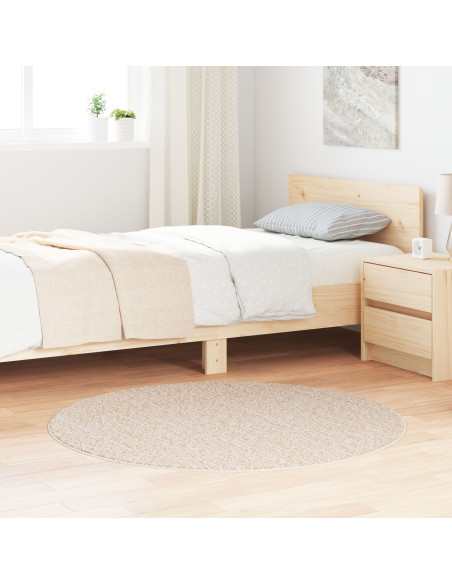 Tappeto Shaggy con Retro in Lattice Crema ø120 cm