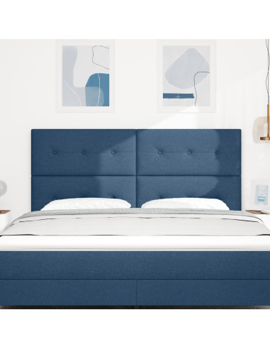 Testiera con testiera Blu 180 cm Pelle Sintetica