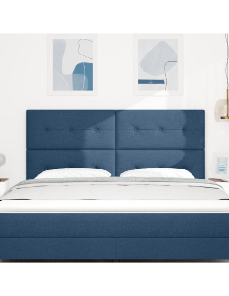 Testiera  Button Tufted Blu 180 cm Tessuto