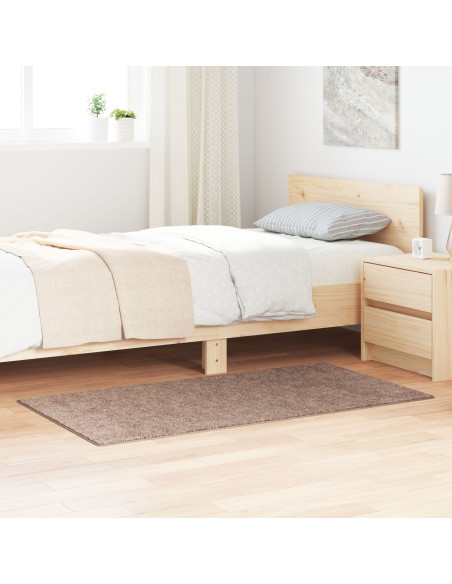 Tappeto Shaggy  con retro in lattice Marrone 80x150 cm