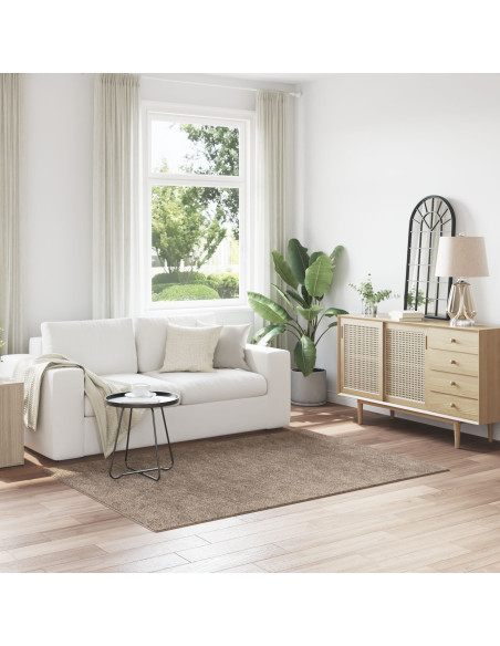 Tappeto Shaggy con retro in lattice Marrone 140x200 cm