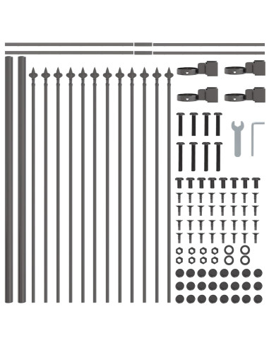 Recinzione per Giardino Grigio 1,7 x 0,6 m