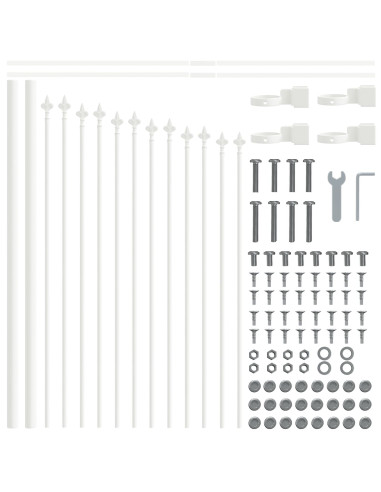 Recinzione per Giardino 5 pcs Bianco 170 x 140 cm