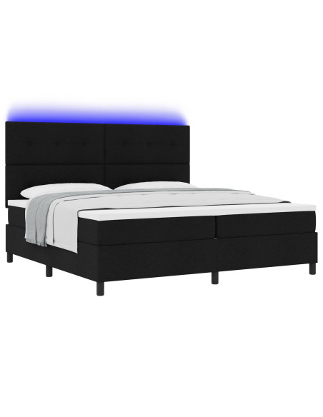 Telaio letto  con materasso Nero Tessuto 200 x 200 cm