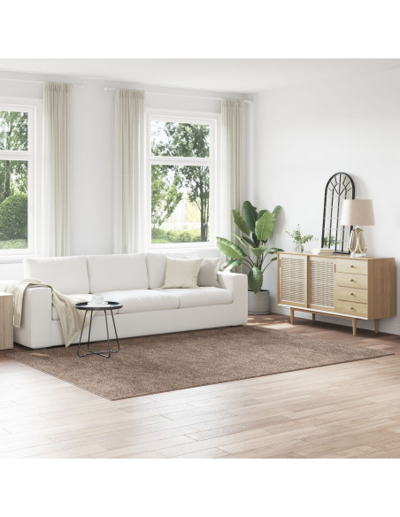 Tappeto Shaggy con Base in Lattice Marrone 200x290 cm