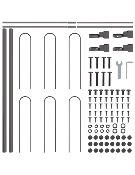 Recinzione per Giardino Grigio 1,7 x 0,6 m