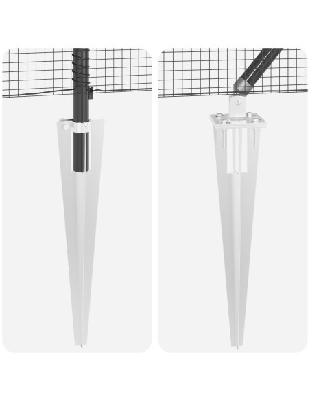 Recinzione in Filo Saldato  con 7 Pali Appuntiti Grigio 1.2x10 m in Acciaio