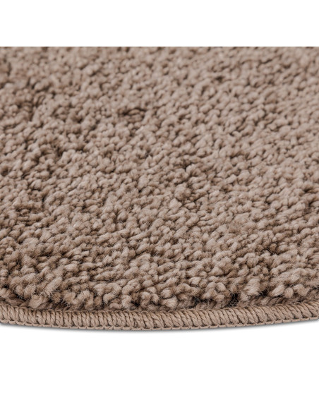 Tappeto Shaggy con retro in lattice Marrone ø90 cm