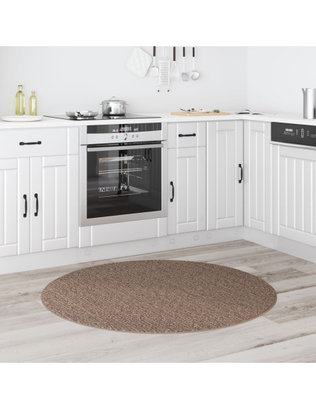 Tappeto Shaggy con retro in lattice Marrone ø120 cm