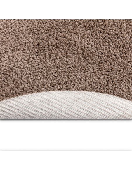 Tappeto Shaggy con retro in lattice Marrone ø120 cm