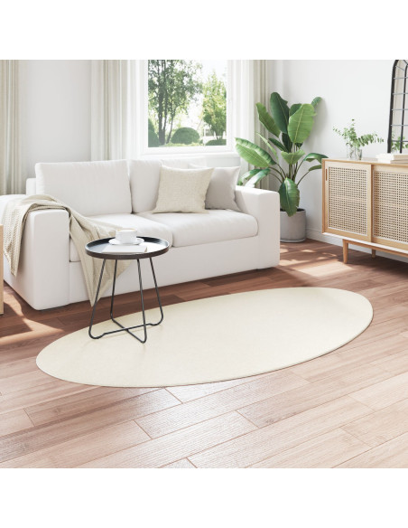 Tappeti Crema Poliestere 80 x 150 cm Tappeto per area Ovale