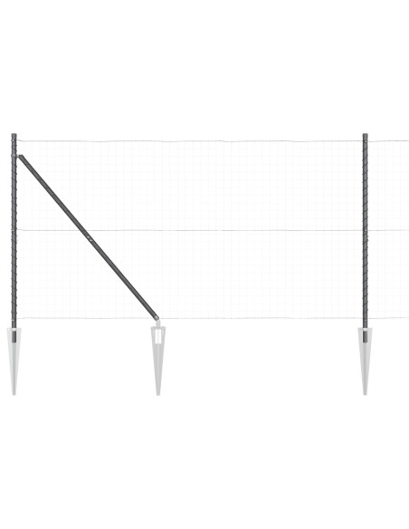 Pali per Recinzione con Punta 26 pz Ø32 mm 140 cm Acciaio Zincato