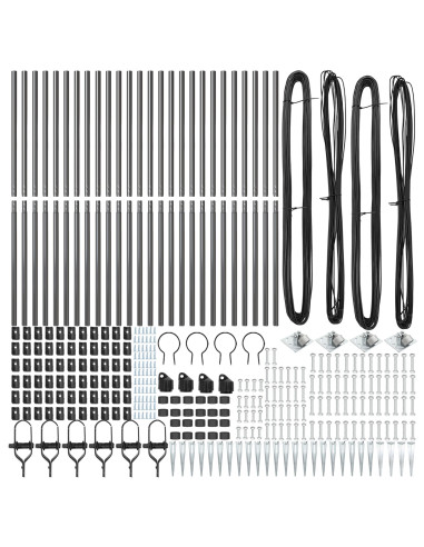 Palo della recinzione 26 pcs Grigio 3,2 x 3,2 x 185 cm