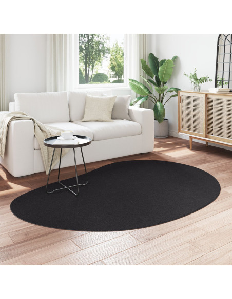 Tappeto Nero 140x200 cm in Poliestere Antiscivolo