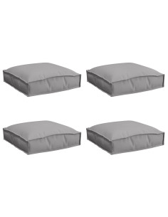 Cuscino 4 pcs Grigio 40 x 40 x 8 cm Tessuto Oxford 2
