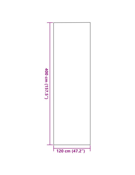 Tappetino rettangolare nero 120x400 cm
