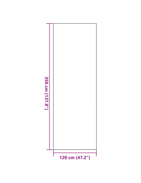 Zerbino Rectangolare Antracite 120x350 cm