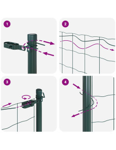 Palo della recinzione Verde 25 x 0,6 m (maglia 12 x 12 mm)